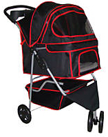 Black pet stroller carrier
