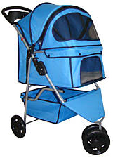 3 wheel doggie stroller carrier - blue