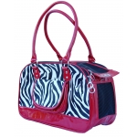 Red trim zebra designer dog carrier