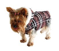 Brown dog parka coat front view