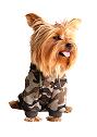 Camouflage hoodie dog jacket - brown