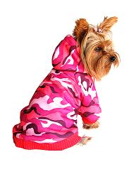 Pink camouflage dog sweater jacket