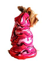 Pink camouflage dog hoodie coat jacket
