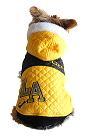 Yellow designer dog coat - full view