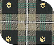Paw plaid dogbed fabric