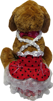 Red dog dress w/polka dot