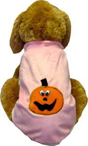 Pink dog dress w/pumpkin