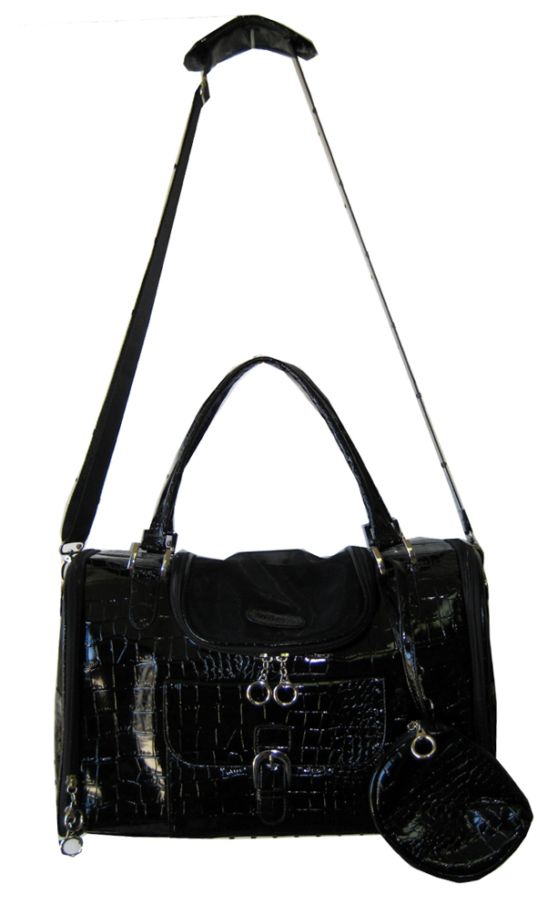 Faux crocodile pet carrier bag
