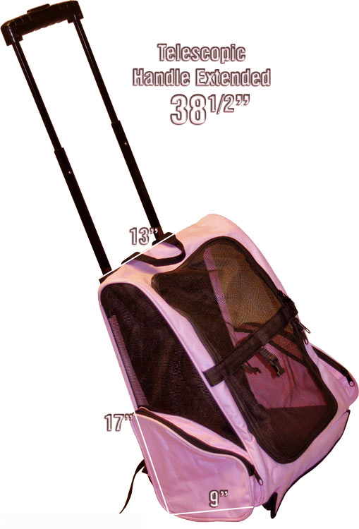 pet carrier with handle and wheels