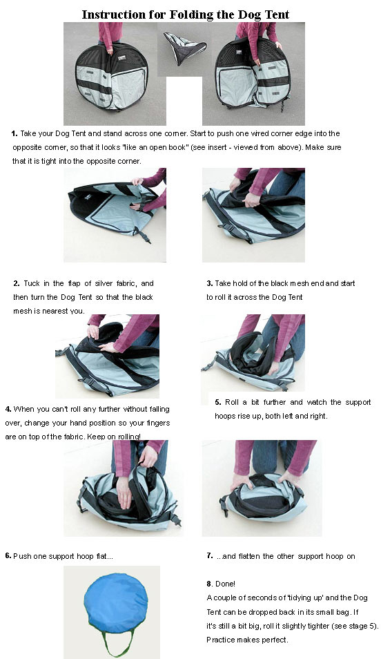 Dog tent bed - folding instructions